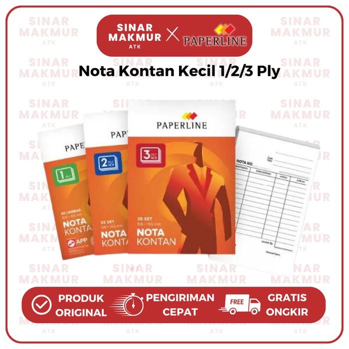 

TERLARIS! Nota Kontan Kecil/Bon Penjualan Kecil 1/2/3 Ply Paperline (Pak) - 1 Ply (K1)