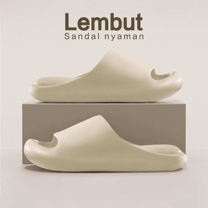 Sandal Selop Pria Polos Empuk Karet Kekinian Casual Terbaru Sandal Pria Karet Bahan Eva