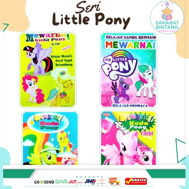 Buku Mewarnai Anak Ukuran Besar Seri Gambar Little Pony