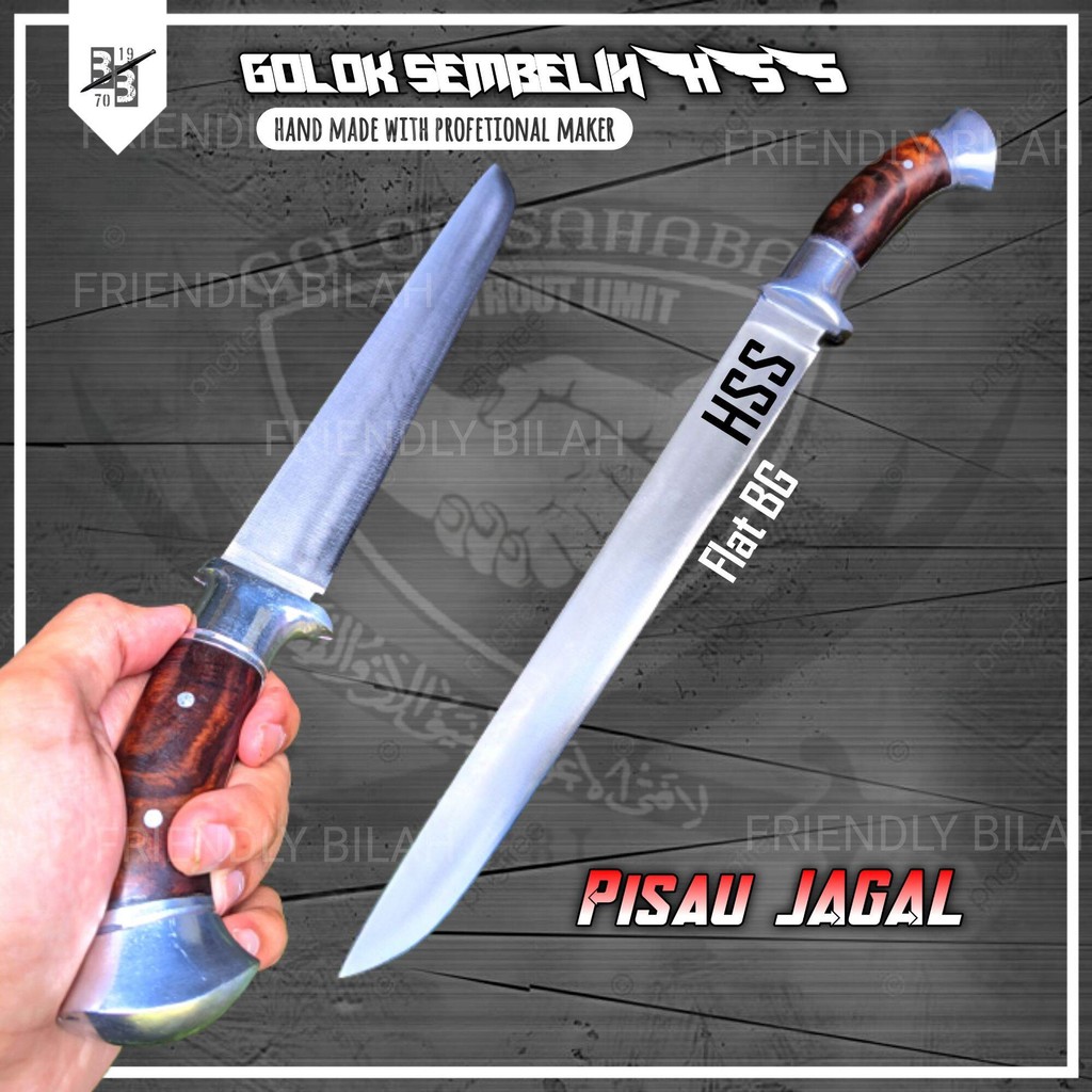 Golok pisau sembelih baja HSS per bearing super tajam premium siap pakai pisau dapur murah serbaguna