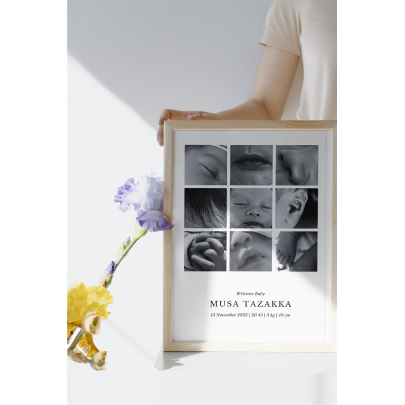 Baby 2D Newborn Frame | Bingkai Foto Biodata Bayi Newborn