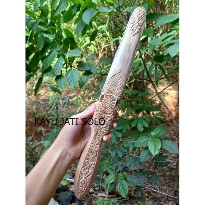 warangka tombak ukir ukiran jawa pakem full jati  antikan keris KJS126 XC3