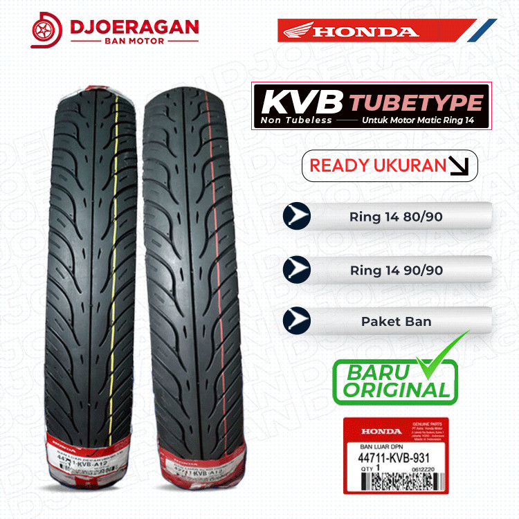 SEPASANG / SATUAN BAN LUAR MOTOR MATIC HONDA AHM Fedeal KVB Depan Belakang Ring 14 80/90 90/90 Non T