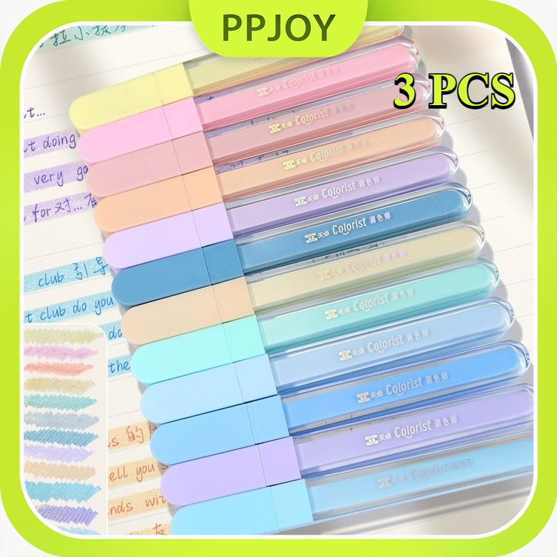 

【3 PCS】Pena Neon Glitter Pena Warna Pastel Penanda Tanda Langit Berbintang Pen Cepat Kering Stabilo Color Pen