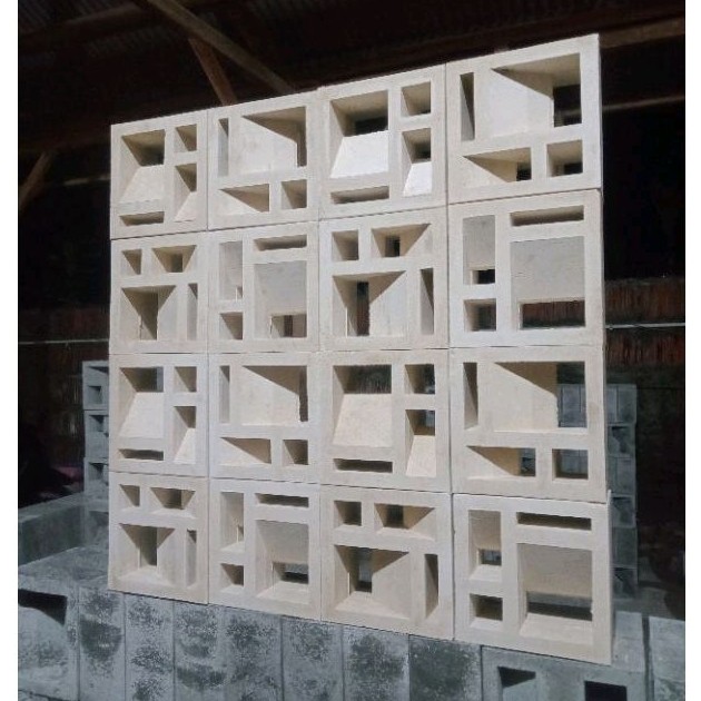 roster beton minimalis, loster beton minimalis, roster dua sisi, lubang angin roster, roster lubang 