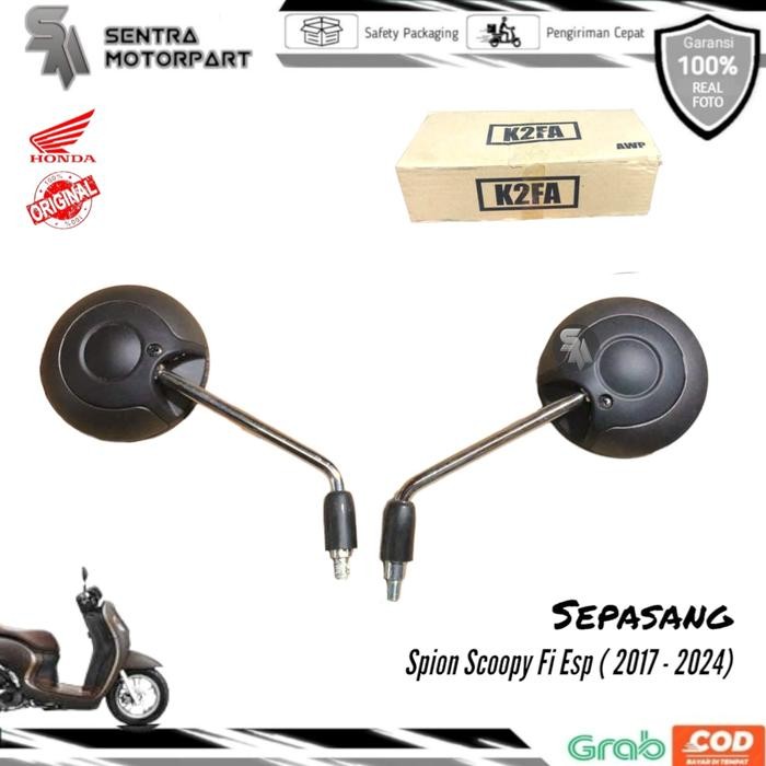 Kaca spion scoopy fi injeksi 2017 2021 coklat doff dop original
