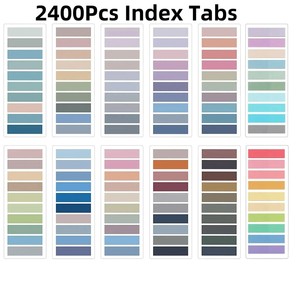 

2400Pc Index Tabs Self Adhesive Page Markers Transparent Waterproof Sticky Notes Classify Files Flags Posted It Planner Stickers