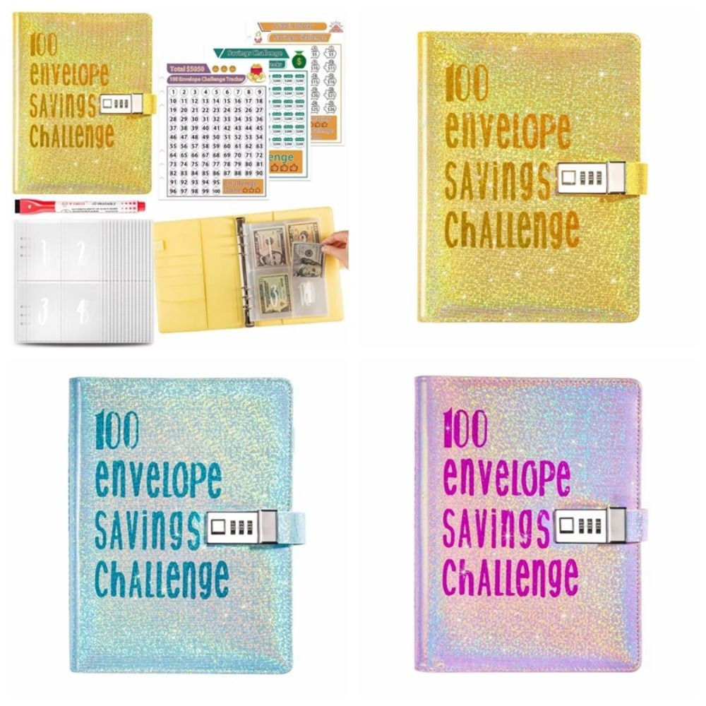 

Cash Envelopes Money Saving Binder Laser Cover Colorful Savings Challenges Book Tear Resistant Durable Mini Budget Binder