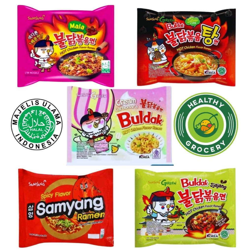 

Samyang Green Buldak Hot Chicken Flavor Ramen All Varian / Samyang