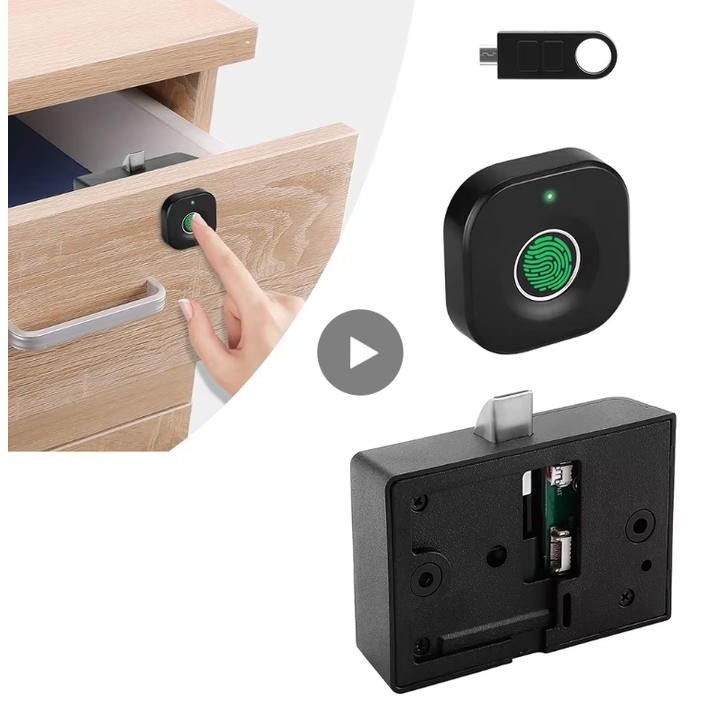 

Smart Fingerprint Cabinet Lock Kunci Lemari Laci Sidik Jari 10 Data F040S