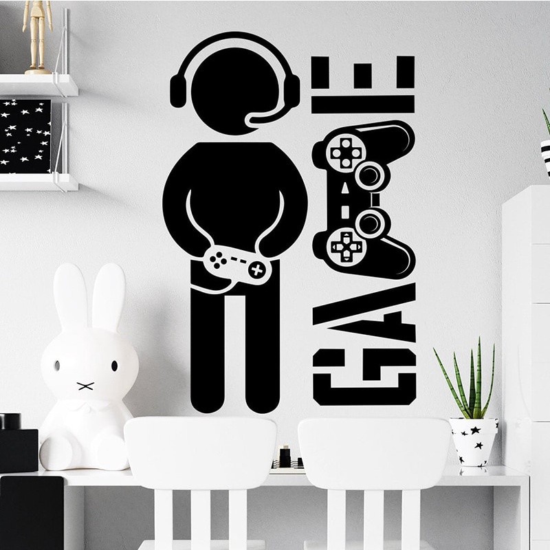 

Stiker Dinding Video Game Gaming Gamer Wall Sticker Vinyl Art Mural For Home Decoration Poster