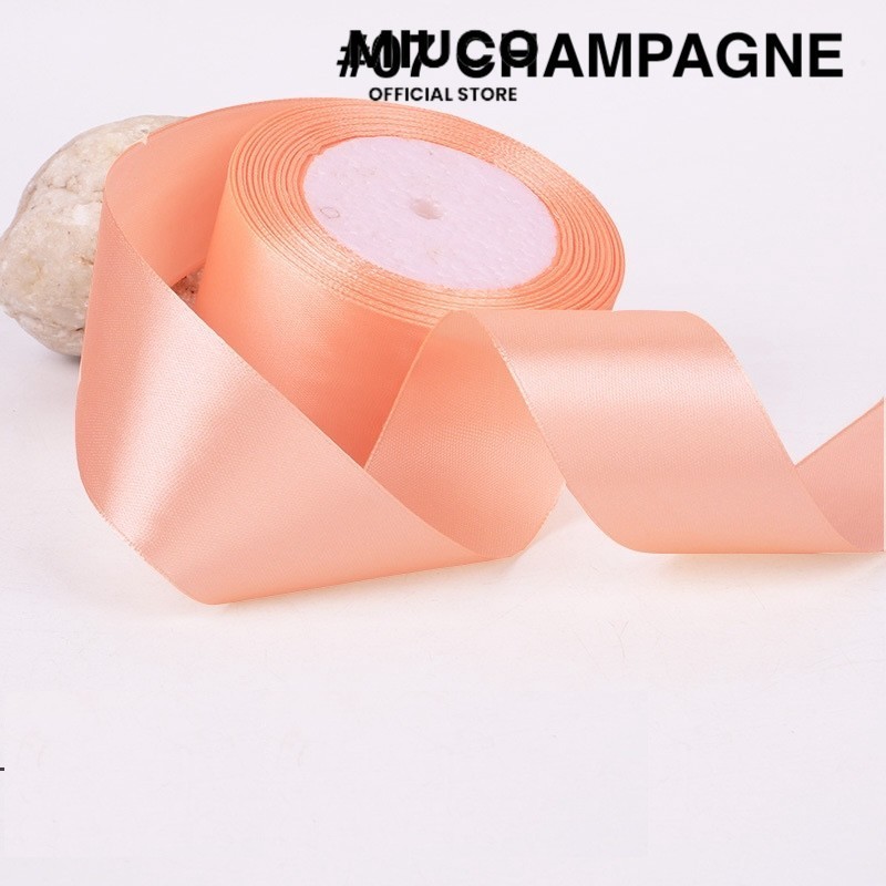 

MIUCO - PTA8 SATIN Pita Satin Roll Motif Setangan Satin dan Transparan Modern Pita Kado 4cm/Pita Dekorasi Buket