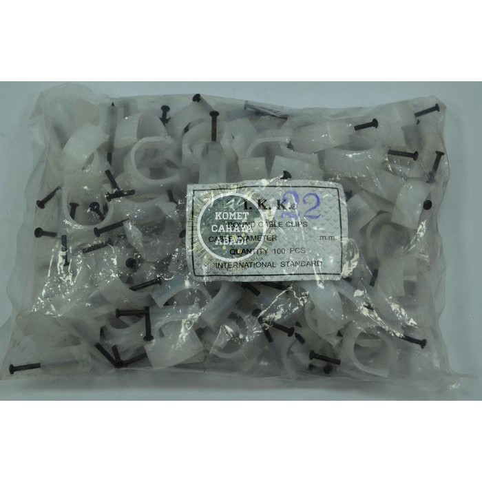 Klem Kabel Paku Beton / Clip Kabel / Paku Klem No 22mm