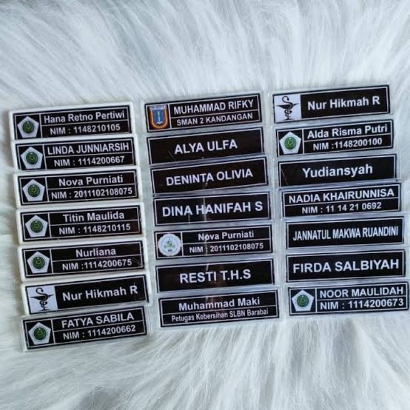 

BISA COD TERMURAH Papan Nama Akrilik / Name Tag Akrilik / Papan Nama Pdh / Papan Nama Dada