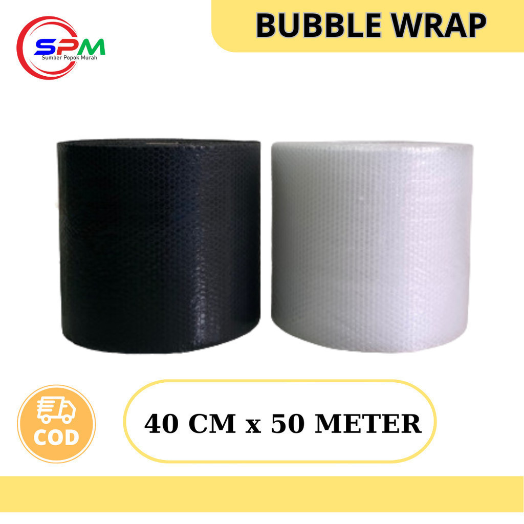 

Bubble Wrap Hitam Bening BubbleWrap 40 cm x 50 meter Murah Tebal SPM