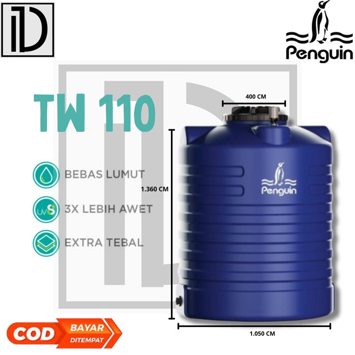Tangki Air Penguin 1000 L, Tandon Air Penguin TW 110 Toren Air / TOREN AIR 1000 LITER