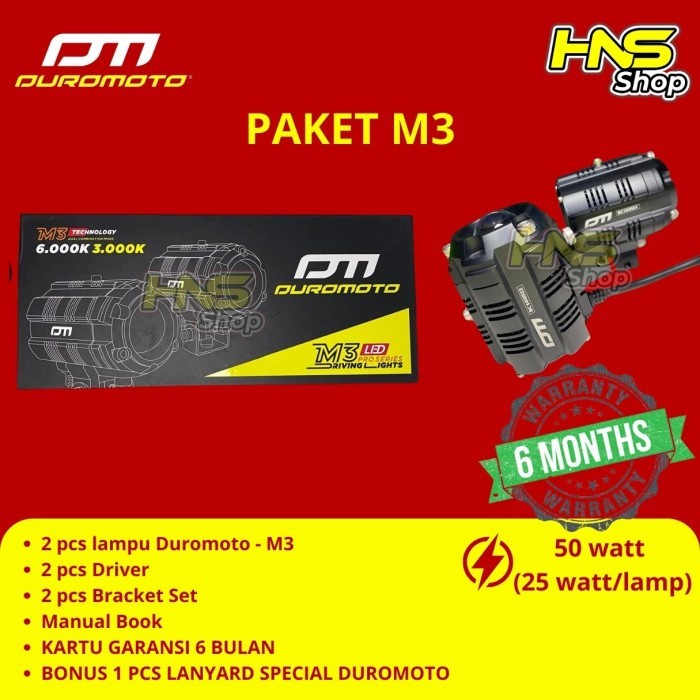 DUROMOTO M3 LAMPU LED FOGLAMP LAMPU TEMBAK MOTOR MOBIL PREMIUM - M3