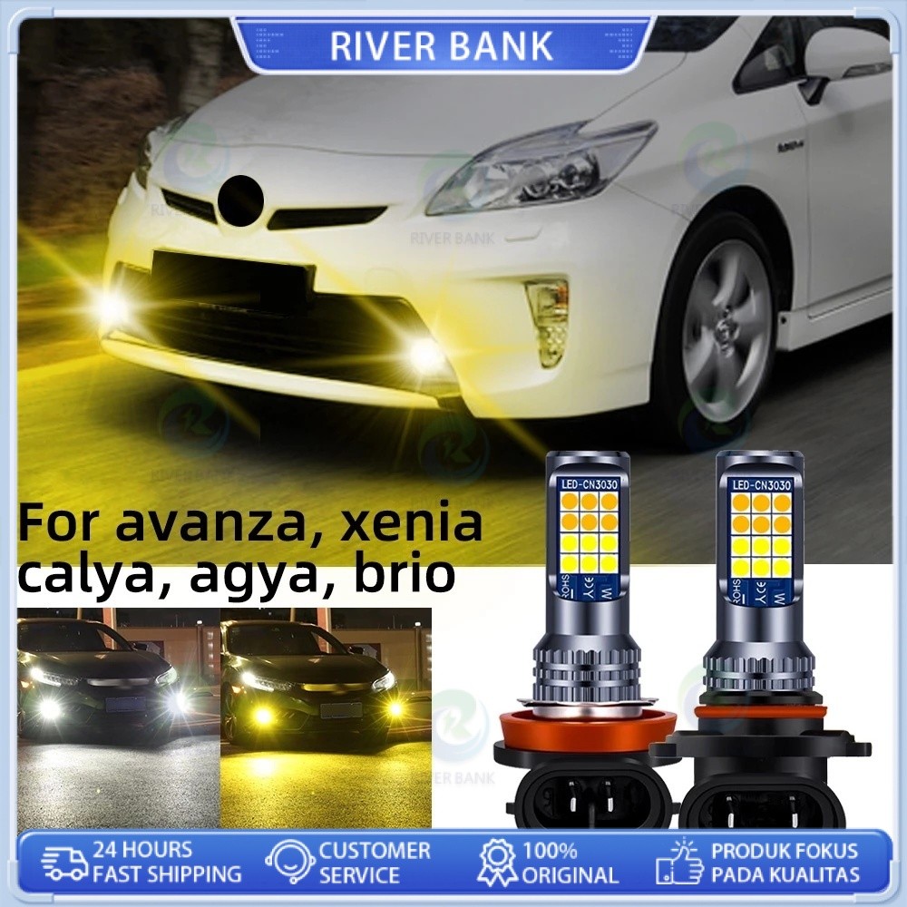 Lampu Led Mobil  Foglamp Led Mobil 2PCS Lampu LED Mobil H4 Super Terang Lampu LED Putih H11 Two Colo