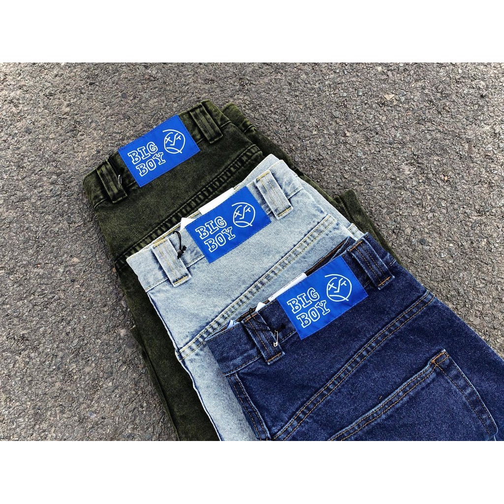 Streetwear Polar Big Boy Shorts Y2K Pants Gothic Hip Hop Cartoon Embroidery Retro Blue Baggy Jeans D