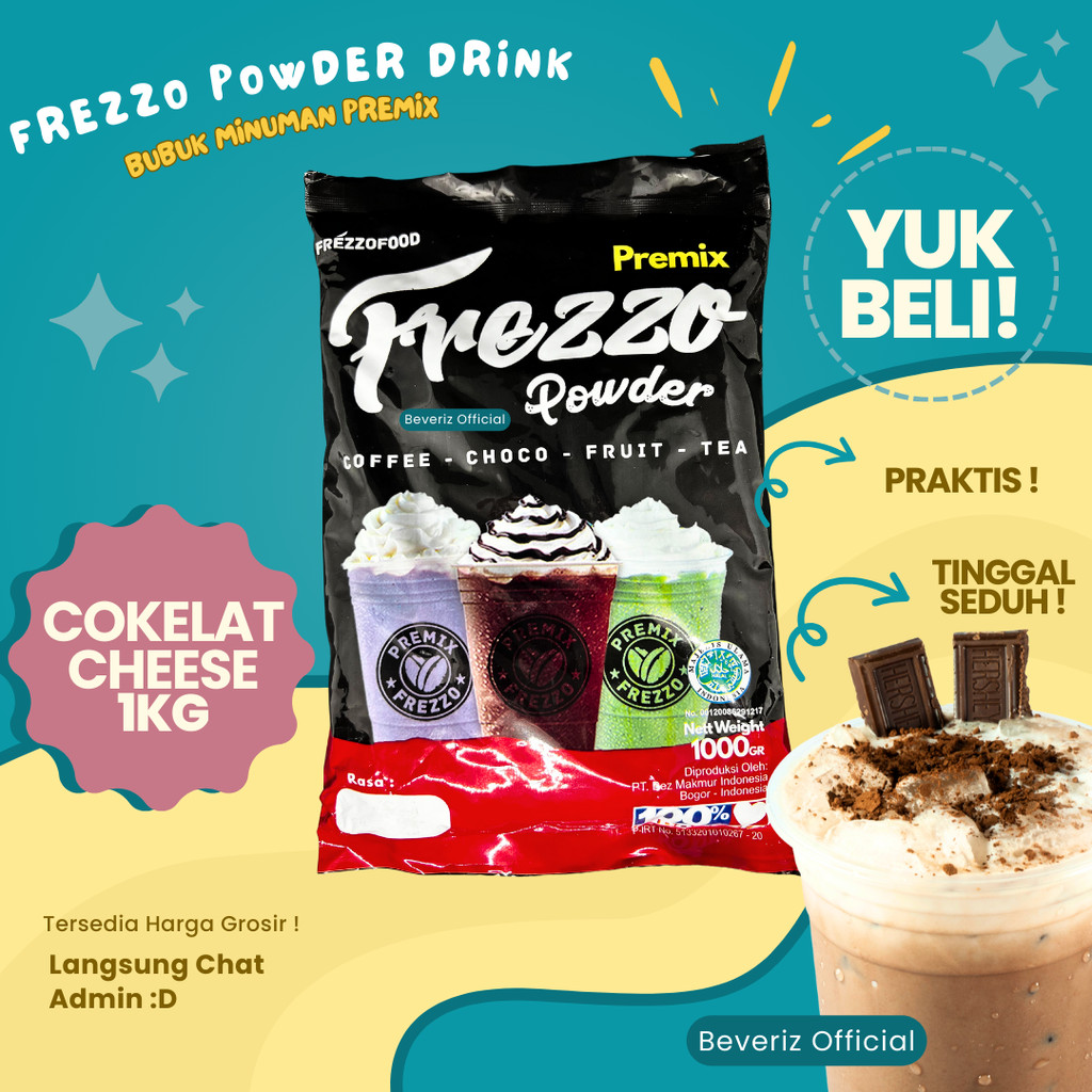 

BEVERIZ Frezzo Bubuk Minuman Coklat Cheese | Boba Powder Drink Choco Cheese 1 Kg / 1000gram { Bisa COD} {Tersedia Harga Grosir}