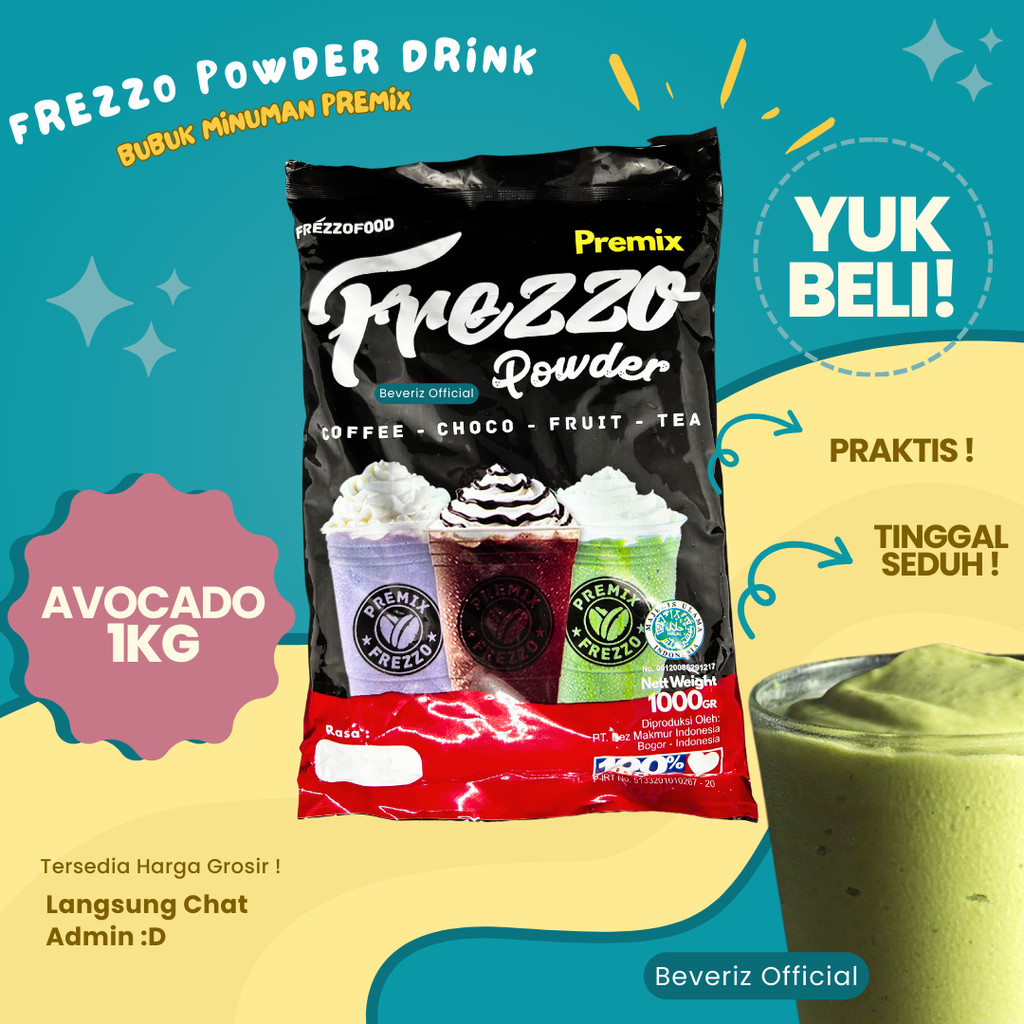 

BEVERIZ Frezzo Bubuk Minuman Rasa Alpukat | Avocado Boba Powder Drink 1Kg / 1000gram {Bisa COD} {tersedia harga grosir}