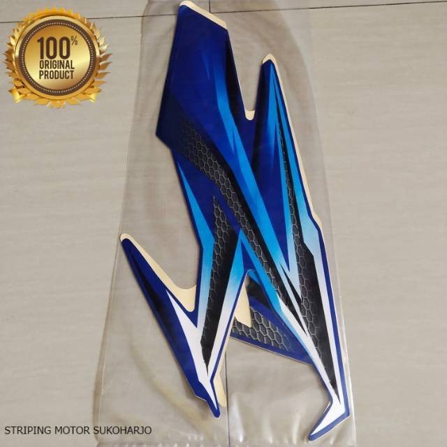 (ORI) striping list body stiker yamaha rx king 2005 biru full set   kualitas original