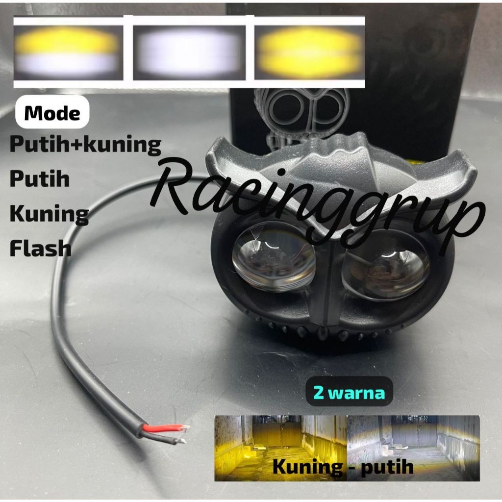 COASTALL Lampu Tembak Motor Super Terang Lampu Tembak Led Motor Lampu Owl 2 Mata Lampu Tembak Motor 