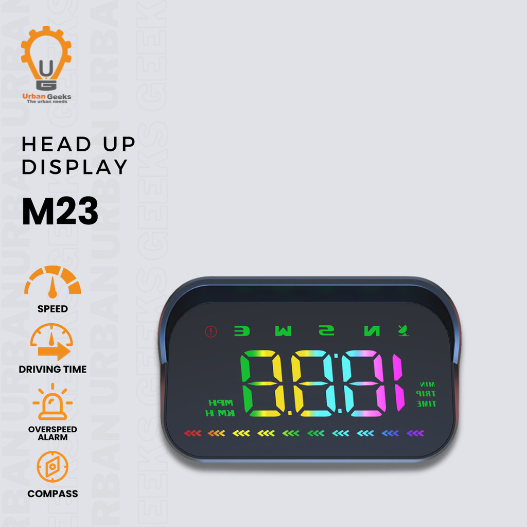 Head Up Display M23 Non OBD2 Real Speed Time Driving Data Reflection