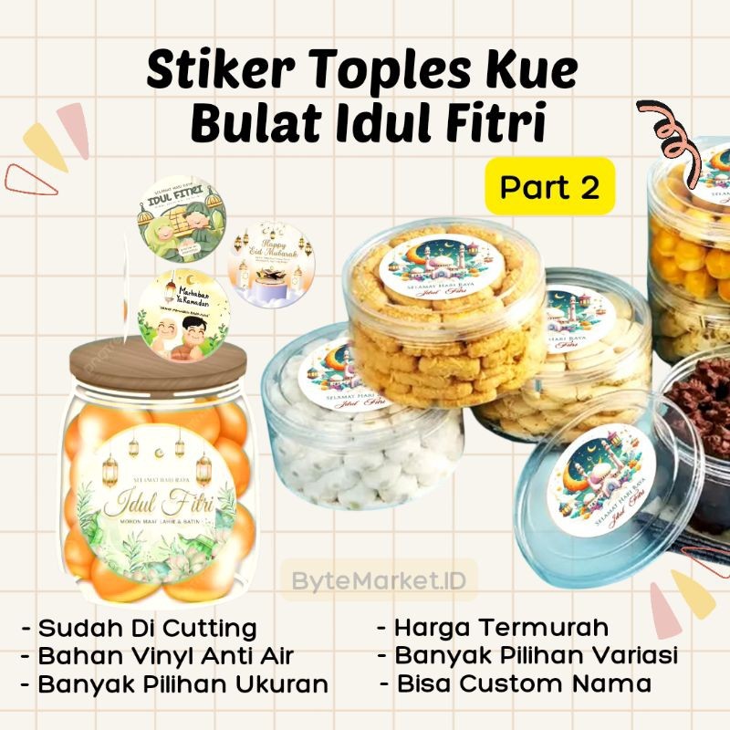 

PART 2- 50 pcs Stiker Toples Idul Fitri / Sticker Lebaran / Stiker Bulat / Stiker Kemasan Parcel / Stiker Ham Pers Lebaran