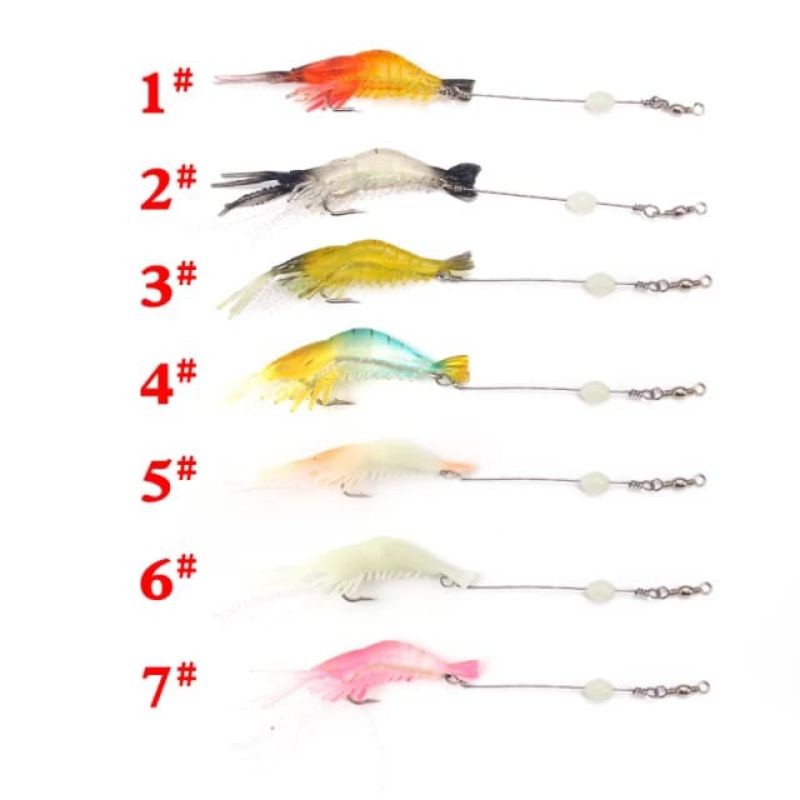 umpan pancing softlure bentuk udang dengan kail umpan casting kakap