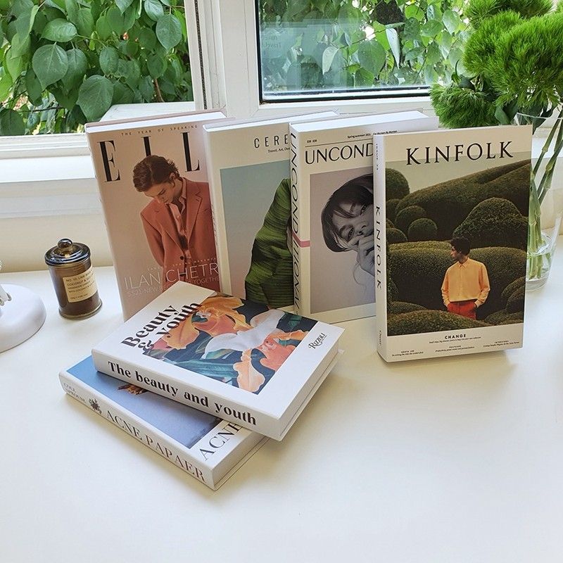 

Fake Books Living Room Decoration Desktop Ornament Books Storage Bookcase Photo Props Books Shelf Coffee Table Books Box