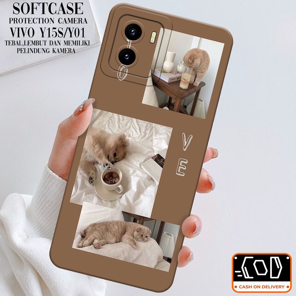 Case Hp Vivo Y15S/Y01 Terbaru- Soft Macaron Pro Camera - Softcase Vivo Y15S/Y01 Terbaru - Casing Viv