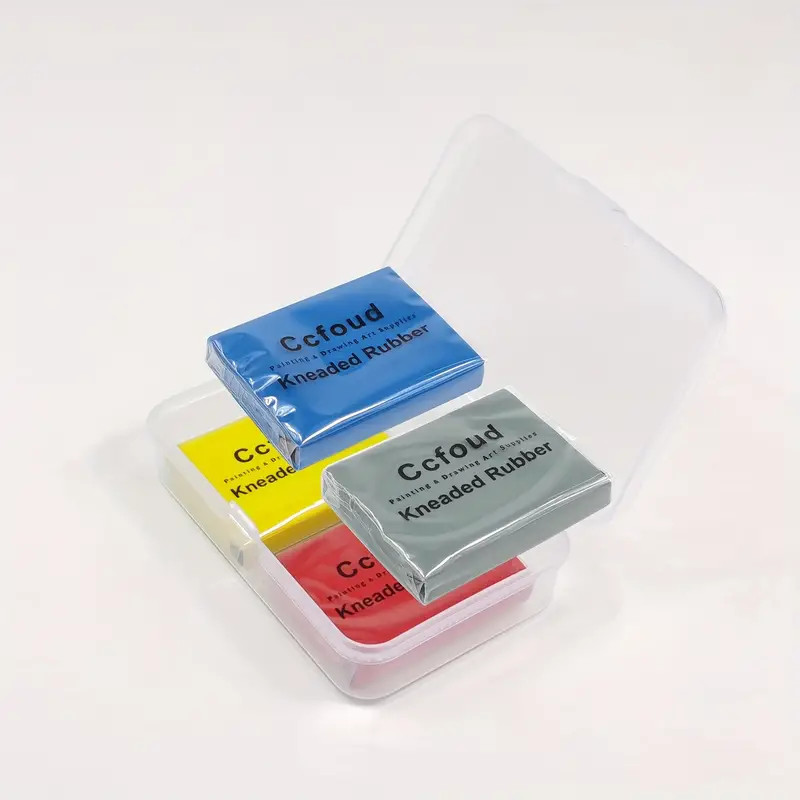 

4 color Kneaded Rubber Erasers, Colored, 4 Pack - Blend, Shade, Smooth, Correct, and Brighten Your Sketches and Drawings
