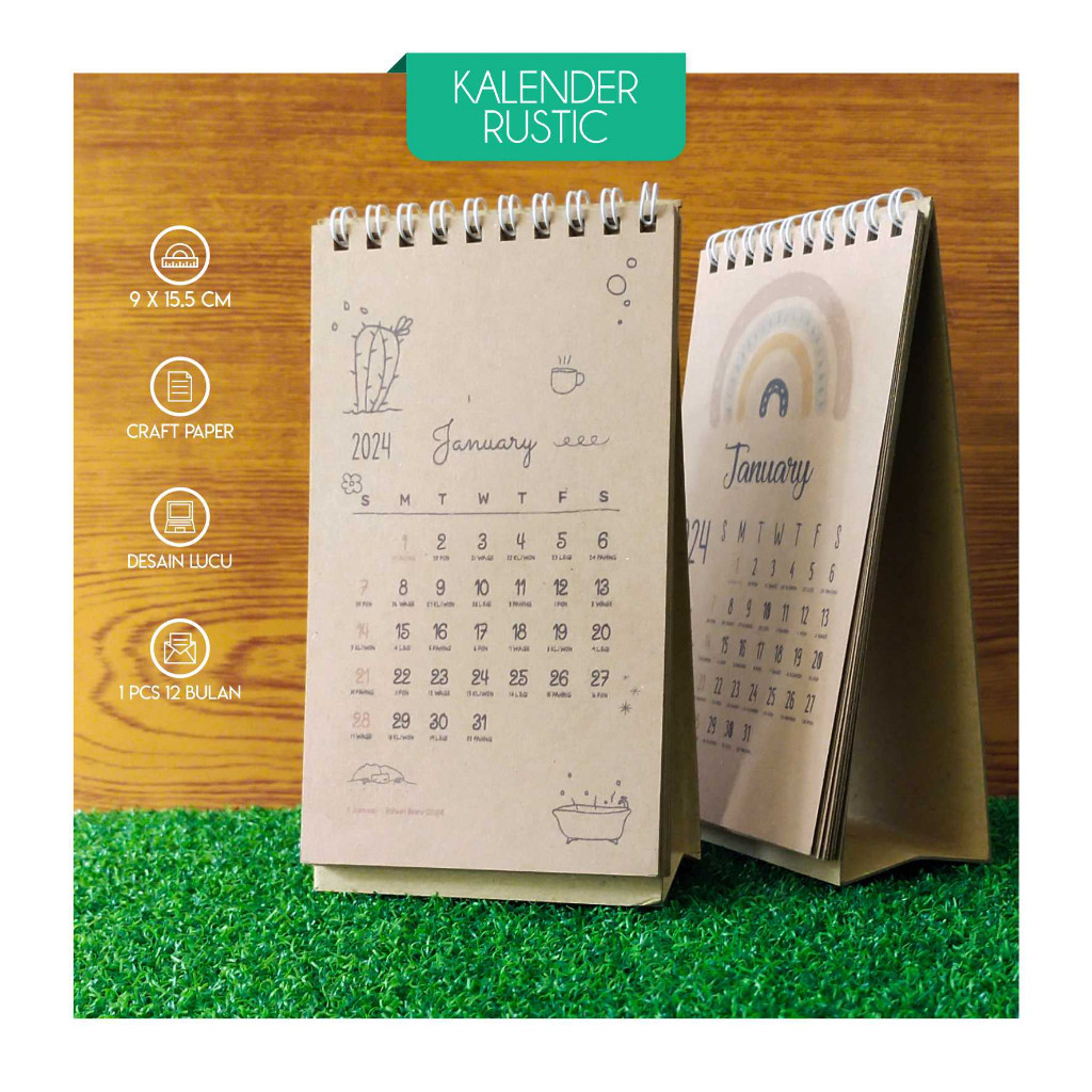 

KALENDER 2024 MEJA RUSTIC MINI - KALENDER MINI - KALENDER RUSTIC - KALENDER DUDUK - KALENDER 2024 - KALENDER UNIK - MINI CALENDAR