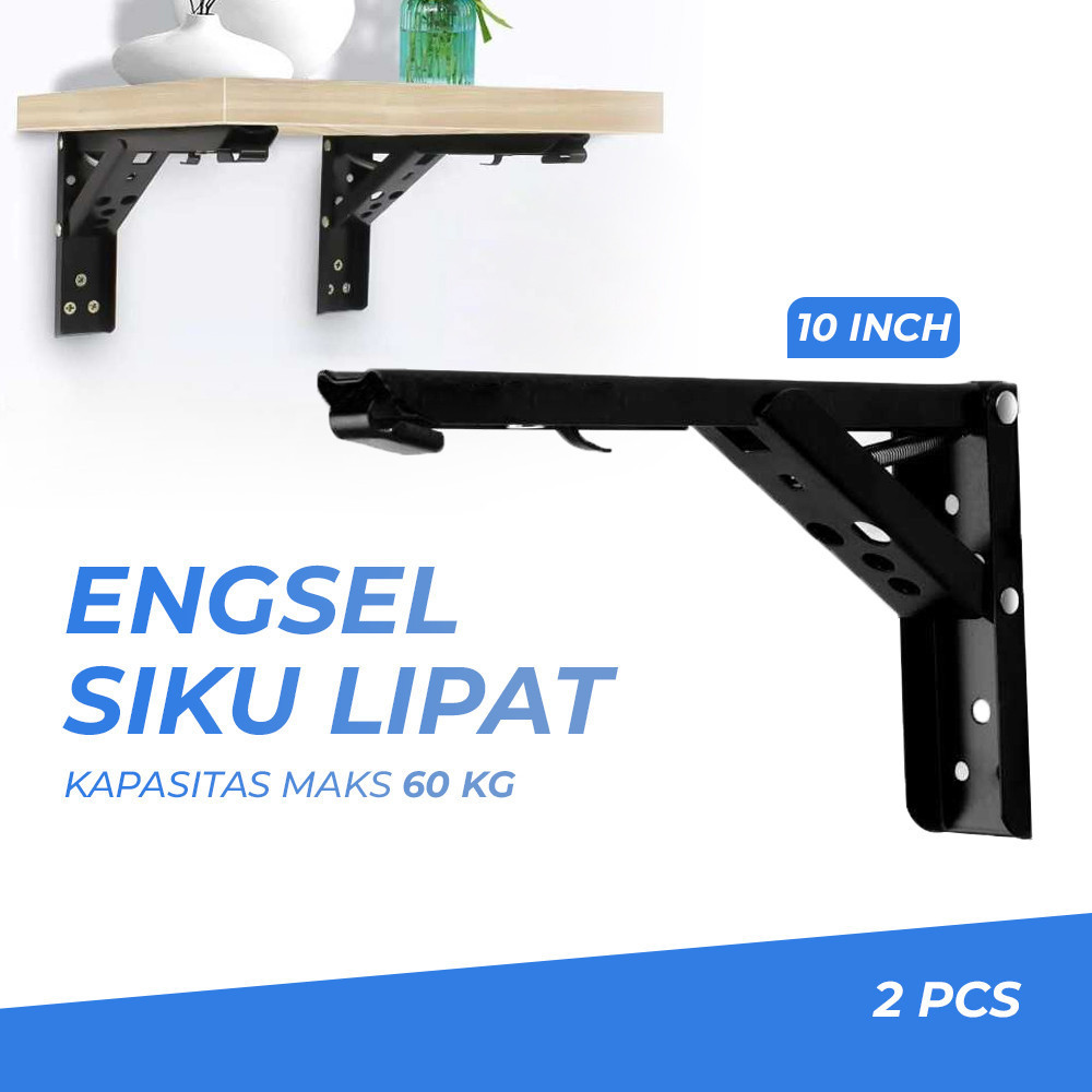 

- XIDA Bracket Siku Rak Dinding Penyangga Stainless Steel 60kg 2 PCS - NED-6112 -