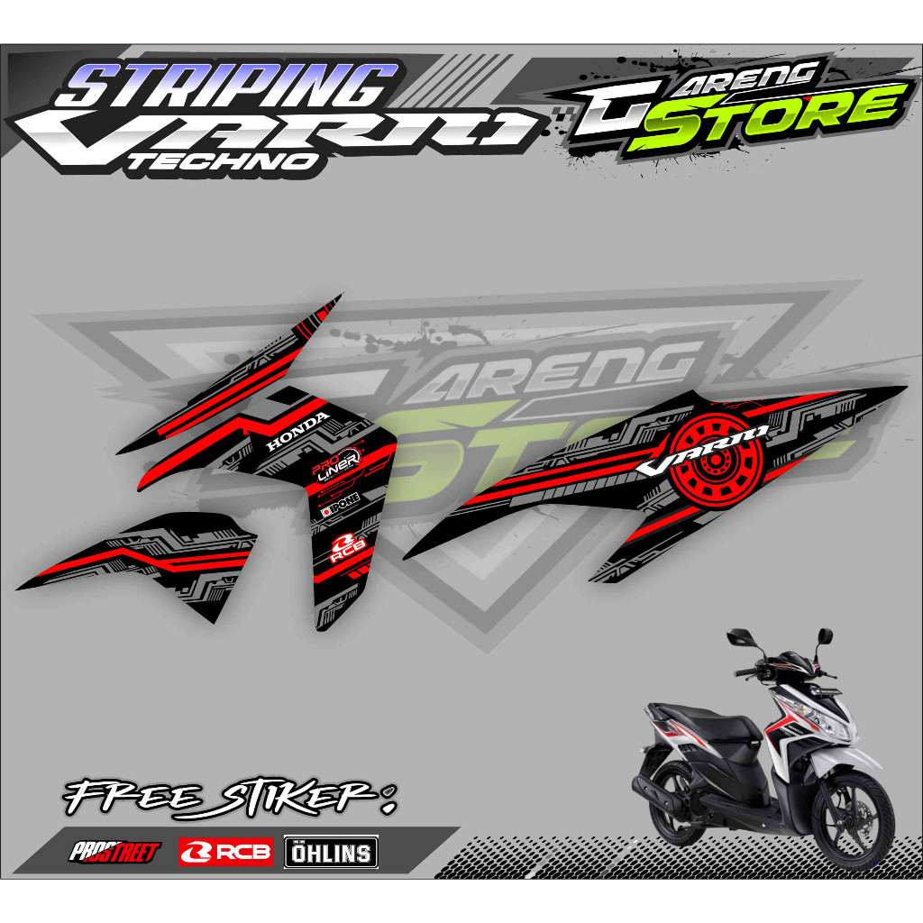 Striping Variasi Motor Vario Techno 110 / Sticker List Variasi Honda Vario Techno 110