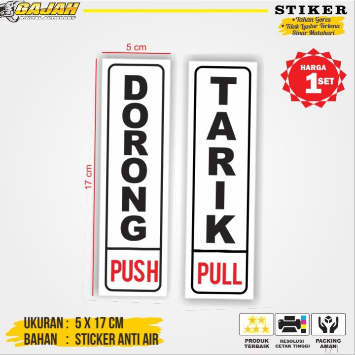 

Cetak Stiker Pintu Tarik Dorong - Push Pull Murah