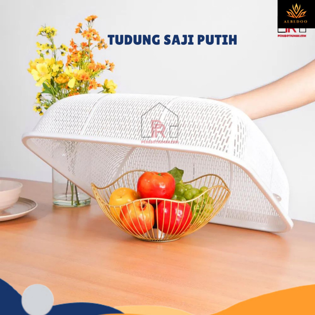 Tudung Saji Kotak Putih / Tudung Plastik Penutup Piring / Dish Cover