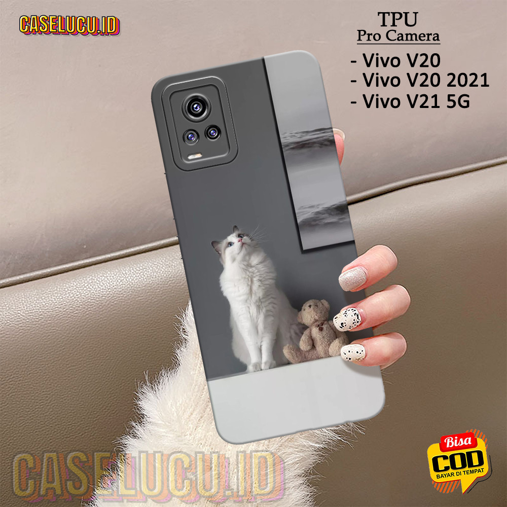 Casing Hp VIVO V20 / V20 2021/ V21 5G Terbaru - Fashion Case Kucing - Case VIVO V20 / V20 2021/ V21 