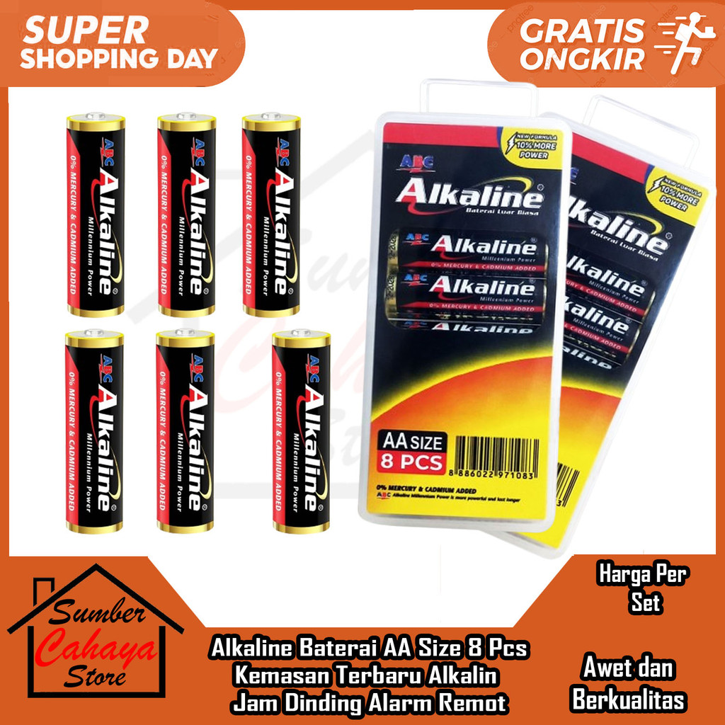 Alkaline AA A2 Batre ABC Jam Dinding Alarm Mainan RemoteTV Elektronik Mouse Wireless Senter Kecil Al