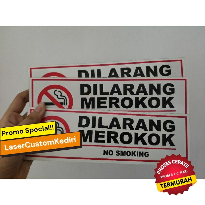 

Akrilik sign papan tulisan DILARANG MEROKOK / NO SMOKING / Sign acrylic papan tanda peringatan dilarang merokok