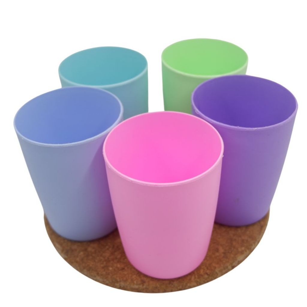 DDP Gelas Minum Plastik Cangkir Tahan Panas Warna Pastel 200ML - 1 Pcs