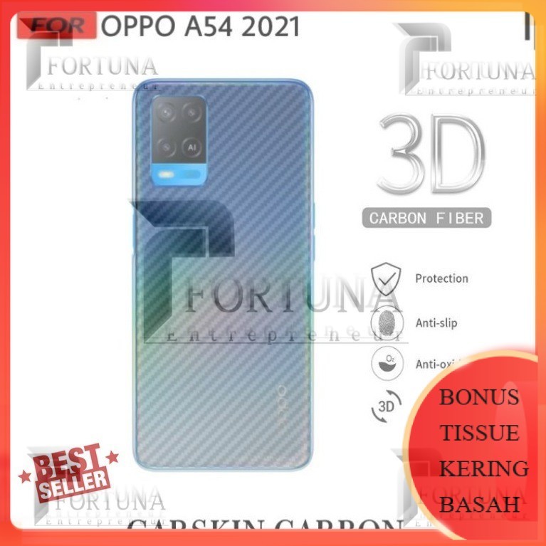 ANTI JAMUR Garskin Carbon Oppo A54 Skin Back 3D Anti Gores Anti Jamur