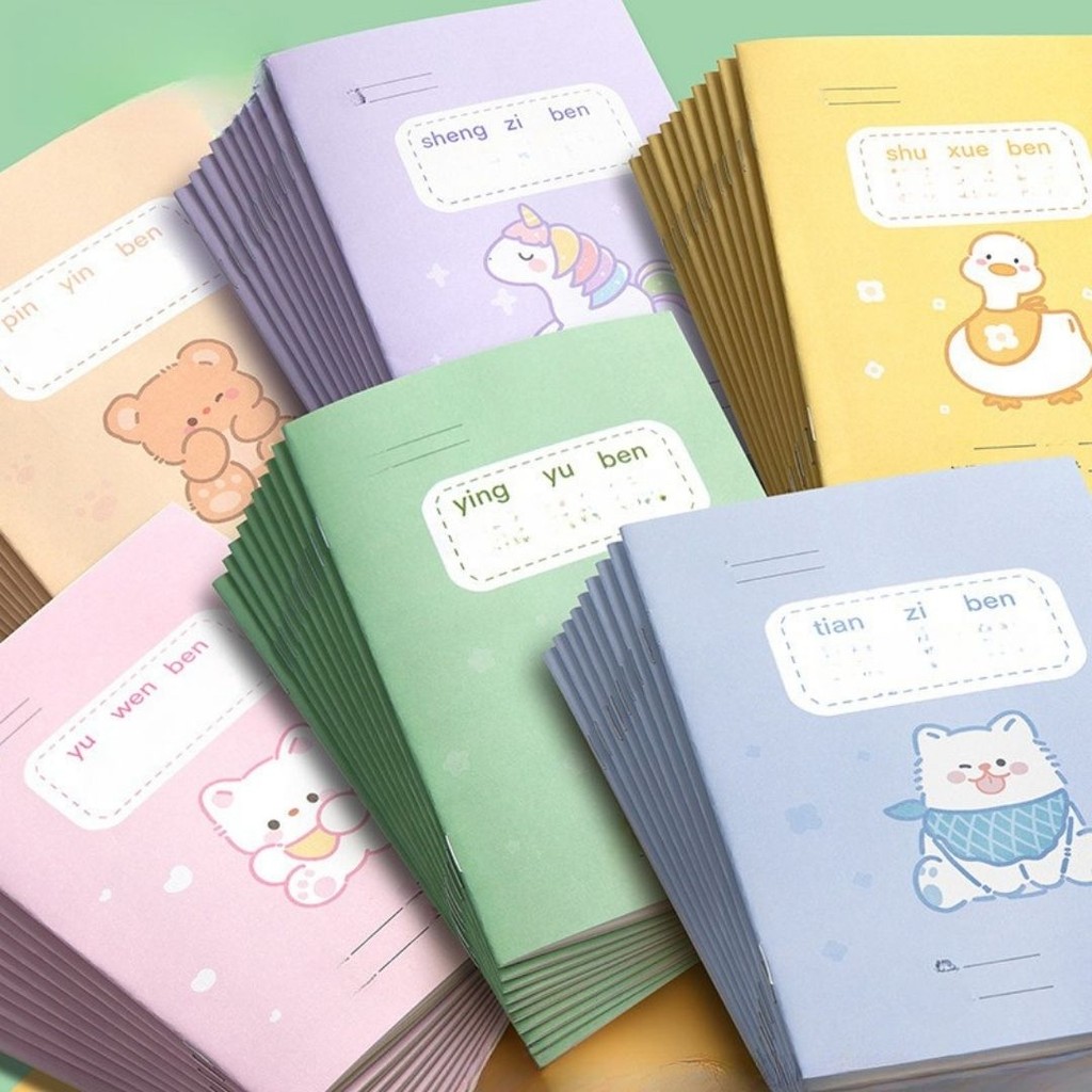 

TOPER Buku Tulis Latihan Mandarin Pinyin Kanji English Subject Mini Kotak Karakter Lucu Colorfull
