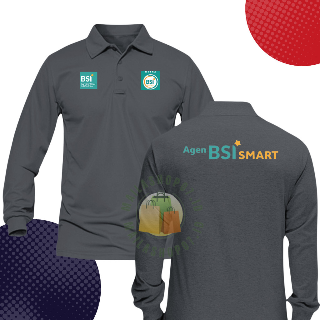 Terbaru  Shirt Bank AGEN BSI SMART Pria Syarih Berkerah Sablon Premium Nama Smart Wanita Tshirt Agen