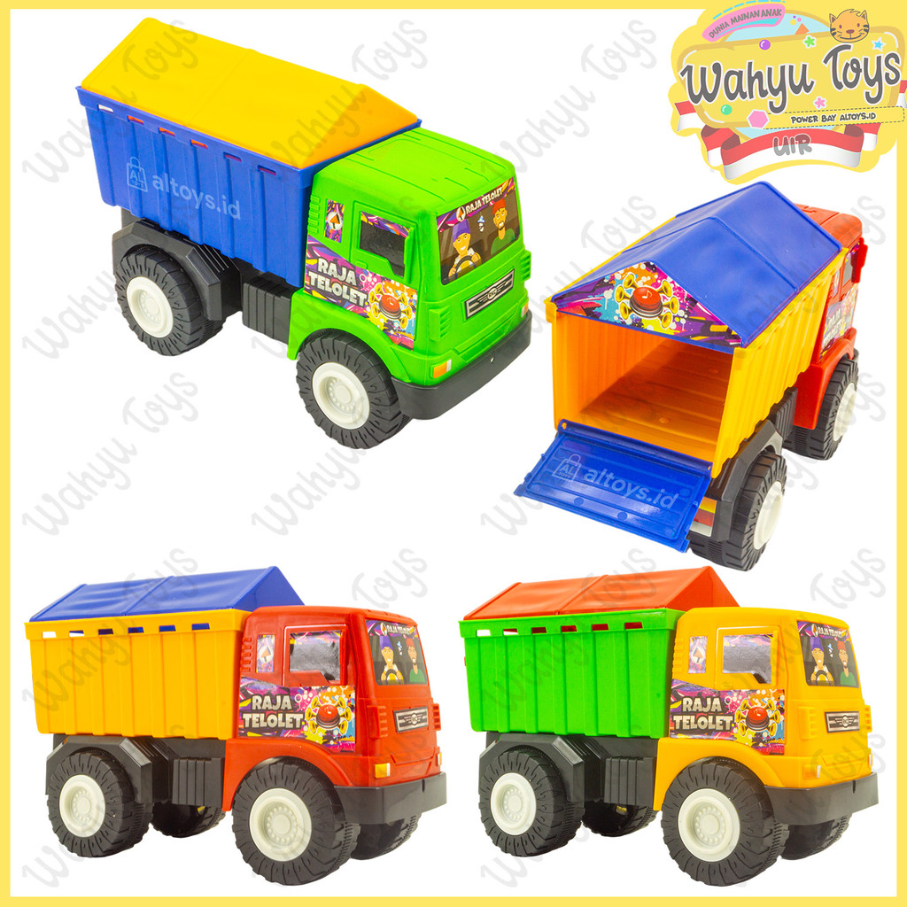 Mainan Anak Cowok Balita Truck Distribusi Bak Kayu Terpal Oleng OM Telolet Truk Kontruksi Tronton