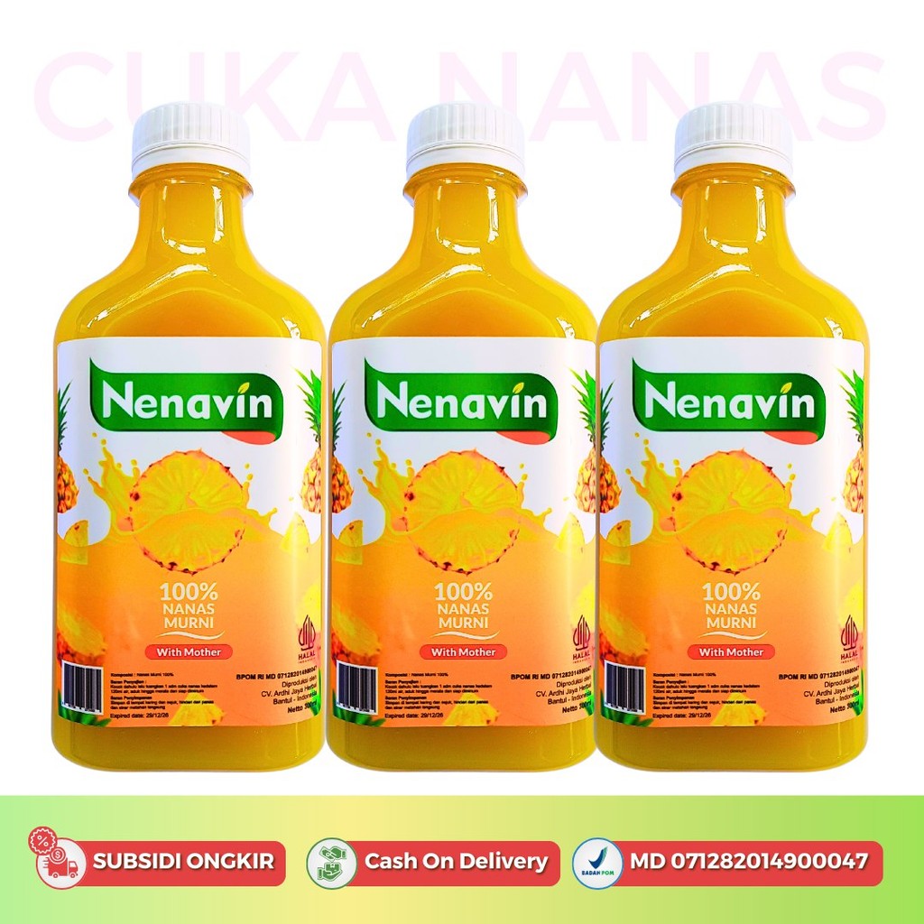 

NENAVIN Cuka Nanas With MOTHER - Paket 3 Botol Turunkan Kolestrol Solusi Gula Darah dan Diabetes