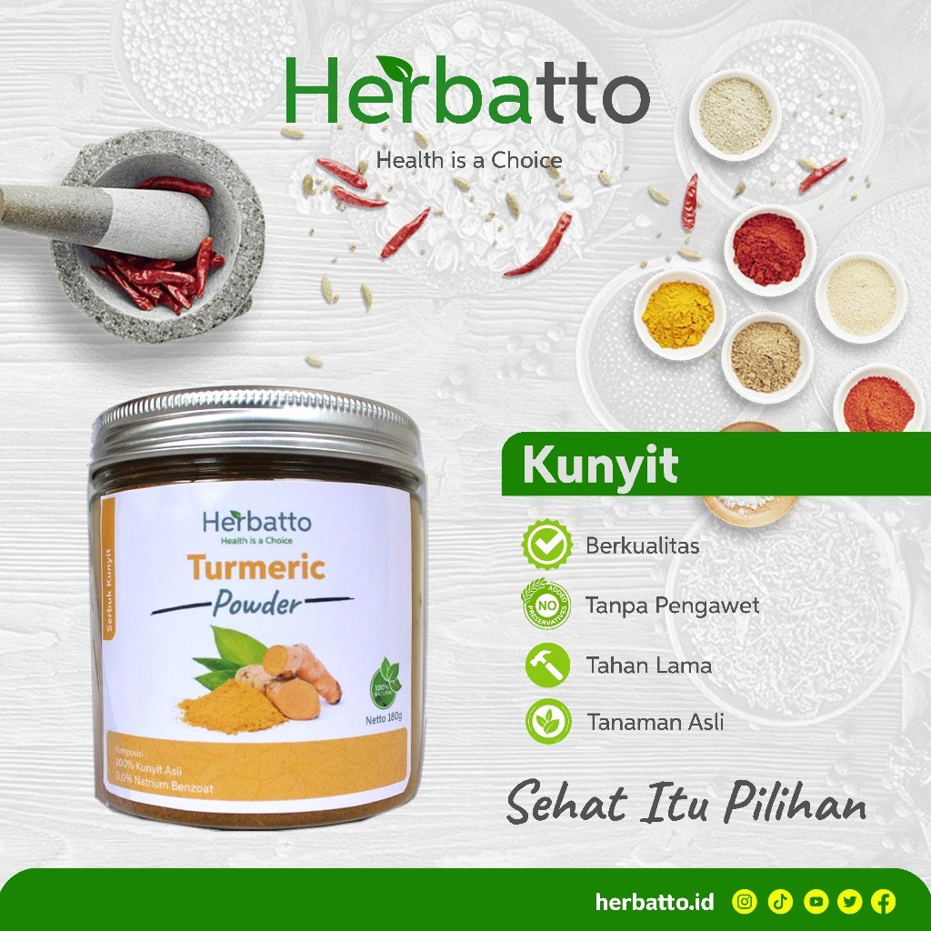 

Herbatto Turmeric Powder Kunyit Bubuk Premium Original Terbaik
