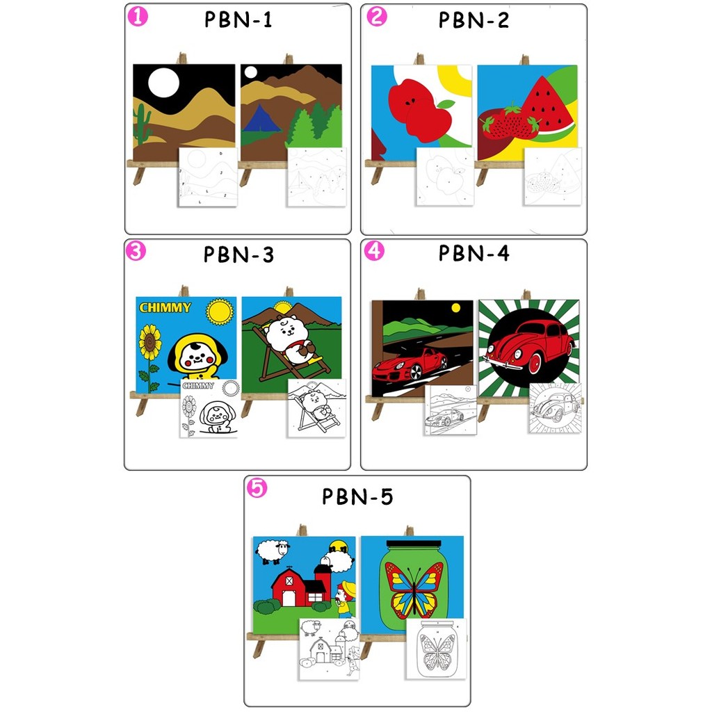 

Kanvas Lukis BT21 Paint By Number 20x20 cm