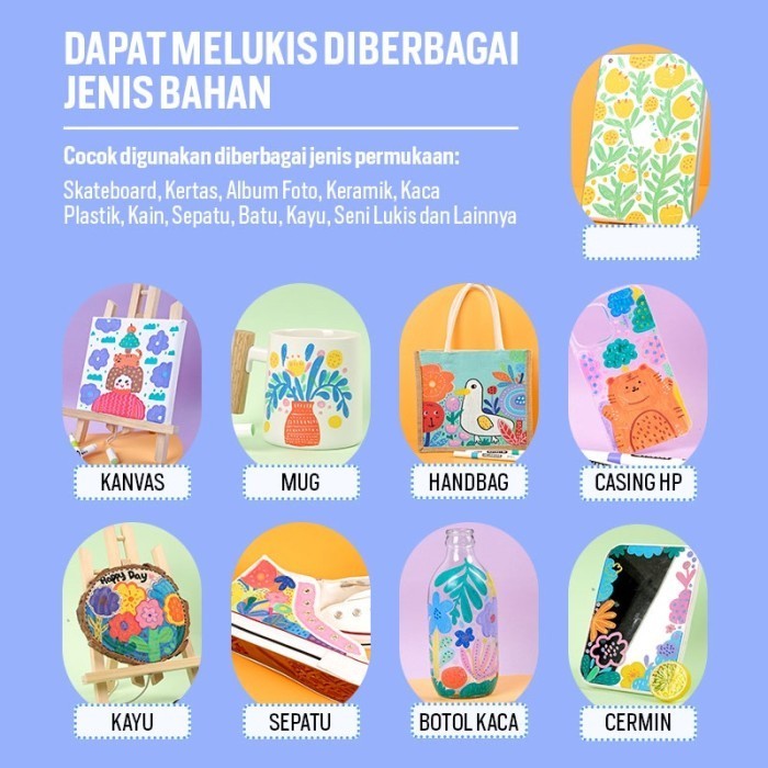 

Acrylic Marker M&G Spidol Akrilik Multifungsi Waterproof Set 5